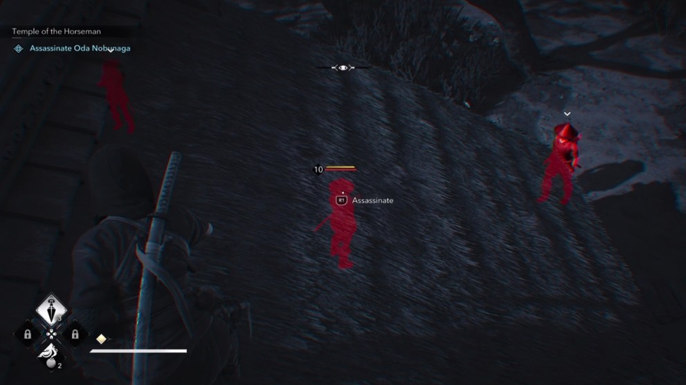 Assassin's Creed Shadows gameplay of Naoe using Eagle Vision