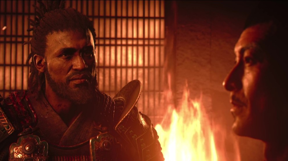 Assassin's Creed Shadows cutscene of Yasuke & Oda Nobunaga used for the game's review