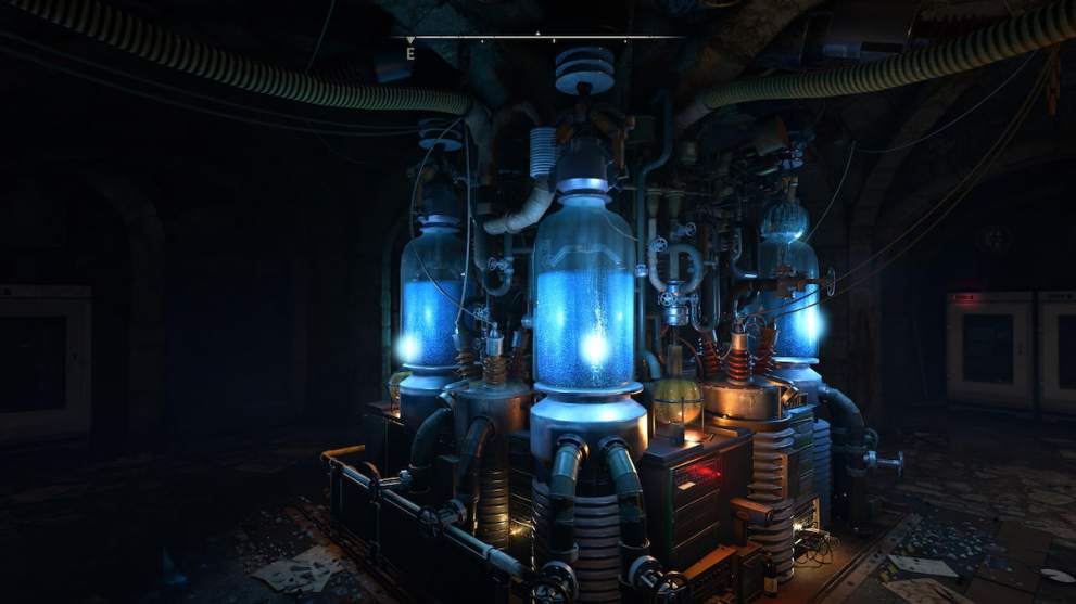 lab with mysterious test tubes