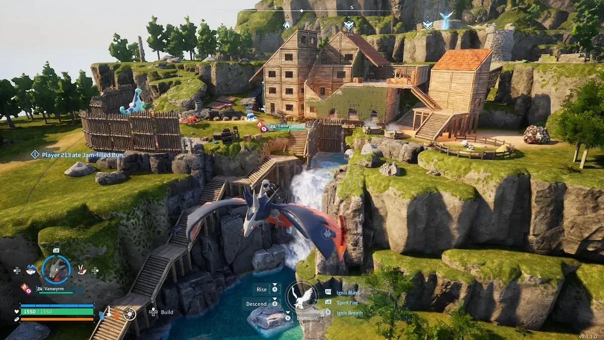 Waterfall house in Palworld