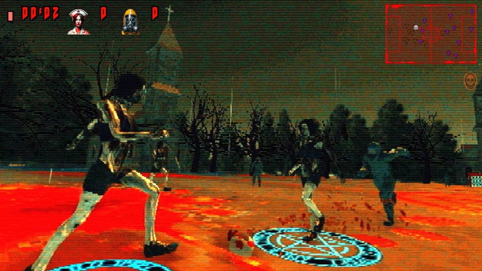 Two monsters facing each other