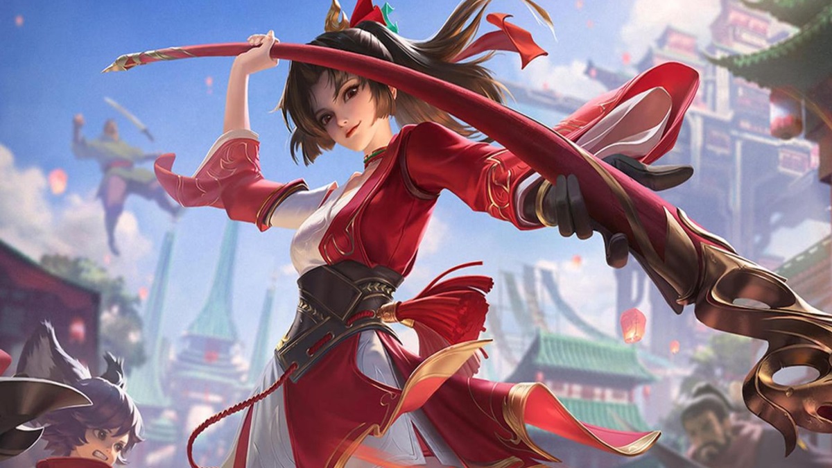 Honor of Kings codes - a woman dressed in red with a sword