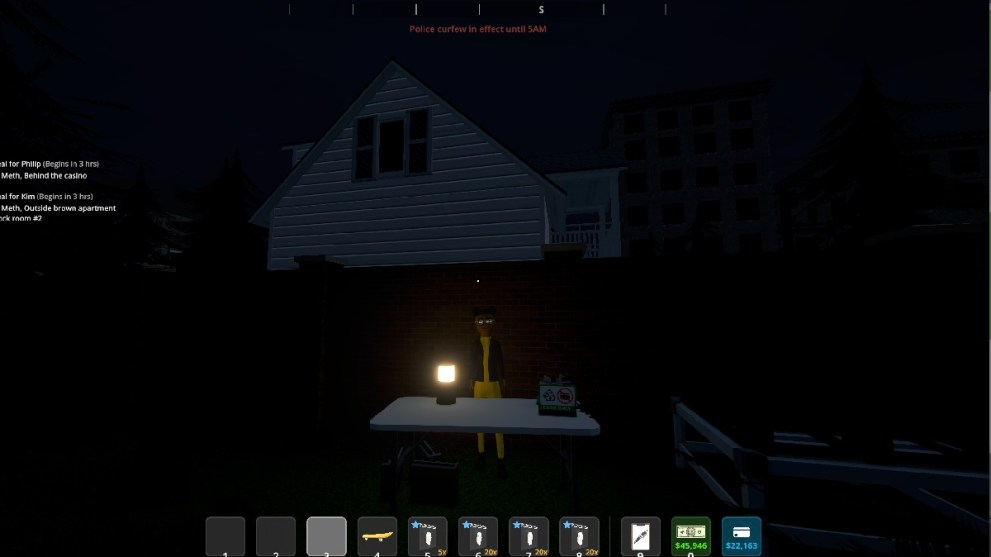 Schedule 1 supplier deal at Mayor's House in night