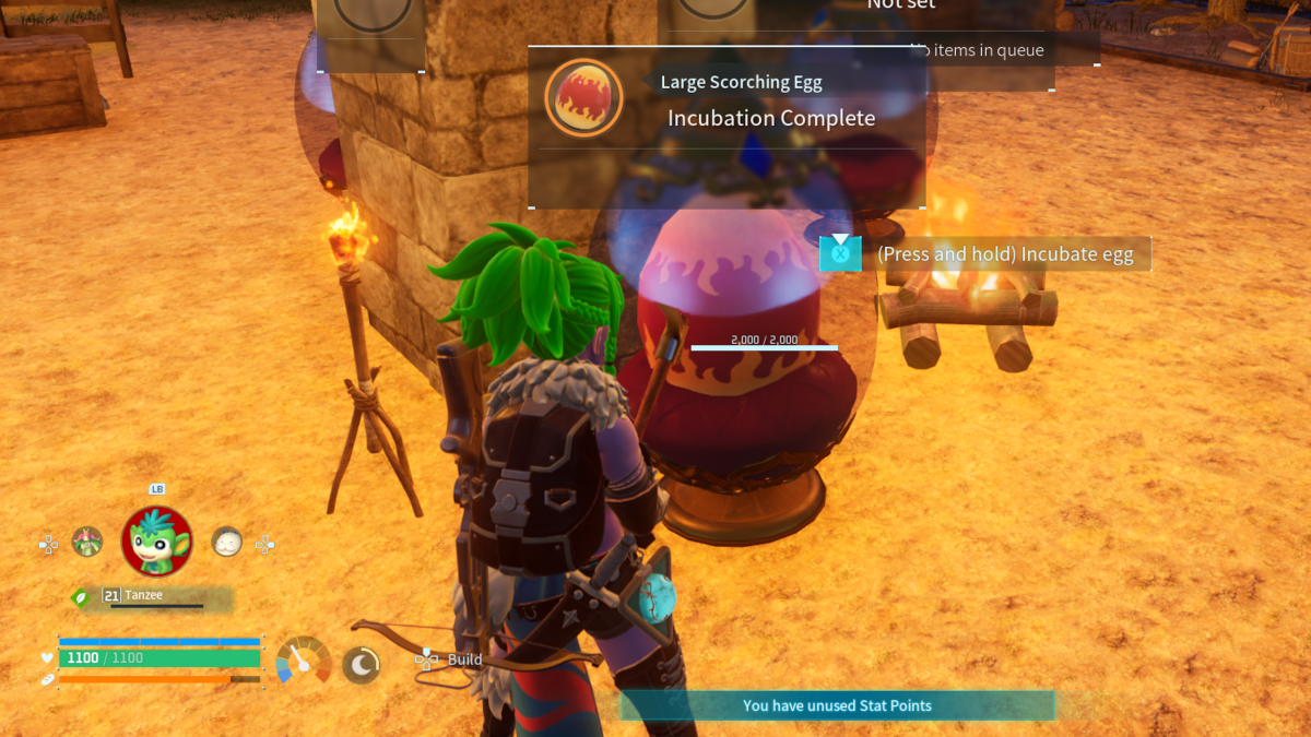 incubating a large scorching egg